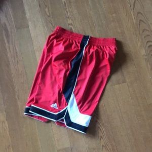 Red Addidas basketball shorts